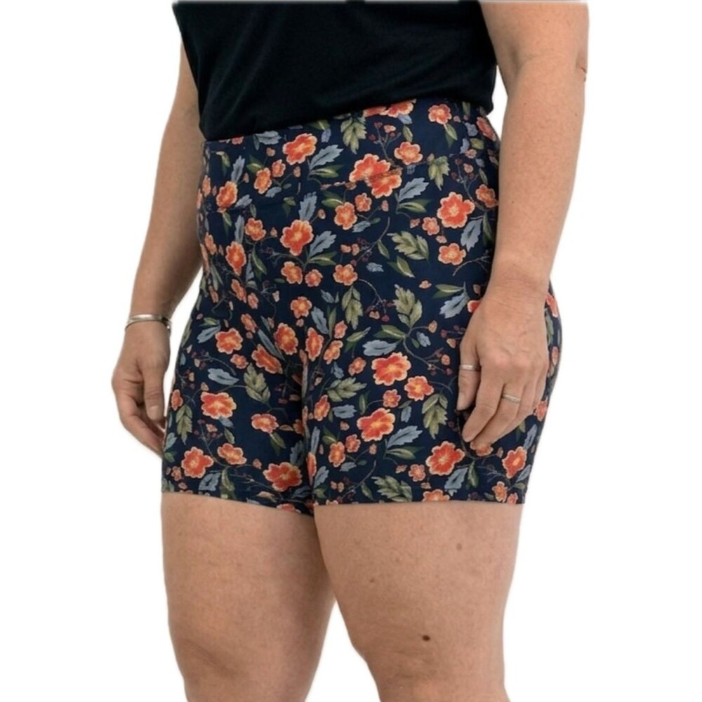 Modcloth Athletic Floral Print 7"  Biker Shorts Womens Plus Size 2X Colorful